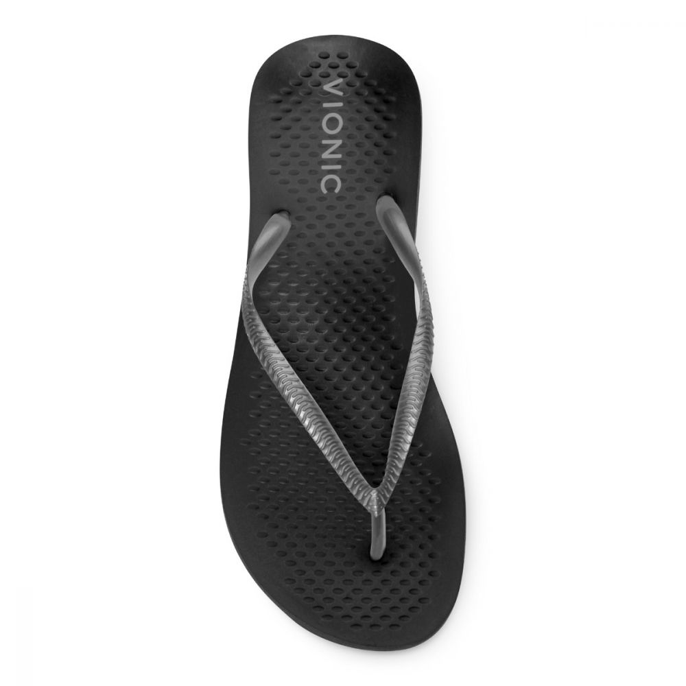 Noosa Black Pewter Toe Post Sandal Massons Healthcare