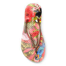 Load image into Gallery viewer, Noosa Red Tropical Toe Post Sandal
